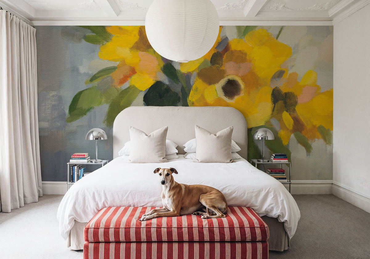 Sunny Floral II Mural Wallpaper - room preview 06