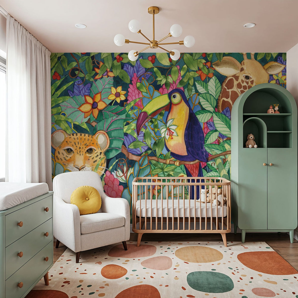 Hello From the Jungle Mural Wallpaper - room preview 06