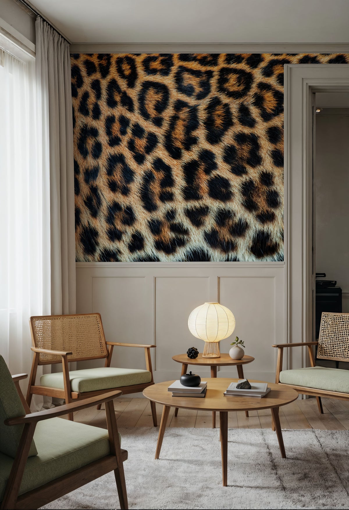 Leopard Fur Mural Wallpaper - room preview 06
