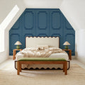 Faux Wall Panel Moulding, Sky Blue Mural Wallpaper - room preview 06