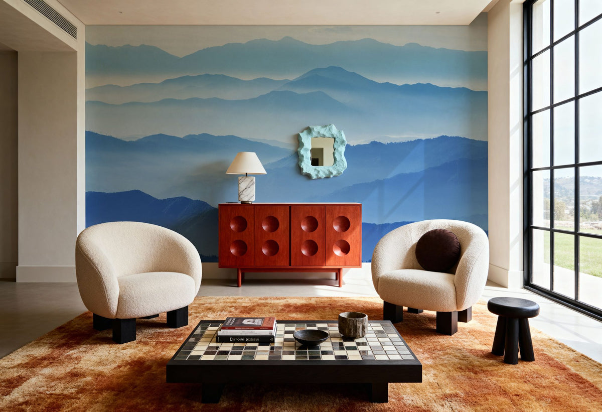 Misty Mountain Layers Mural Wallpaper - room preview 06
