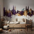 Nürnberg Germany Skyline Purple & Gold Mural Wallpaper - room preview 06