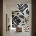 Monstera Cuttings, Black & White Mural Wallpaper - room preview 06