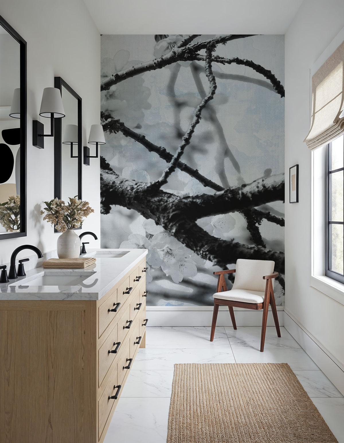 Cherry Blossom Branch Mural Wallpaper - room preview 06