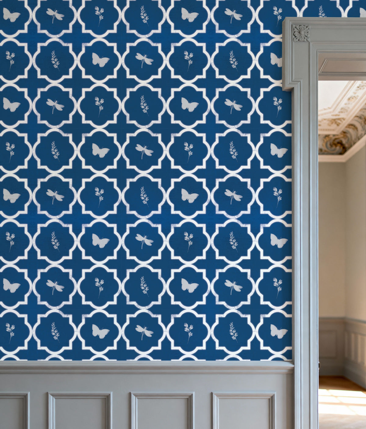 Dark Blue Fields Mural Wallpaper - room preview 06