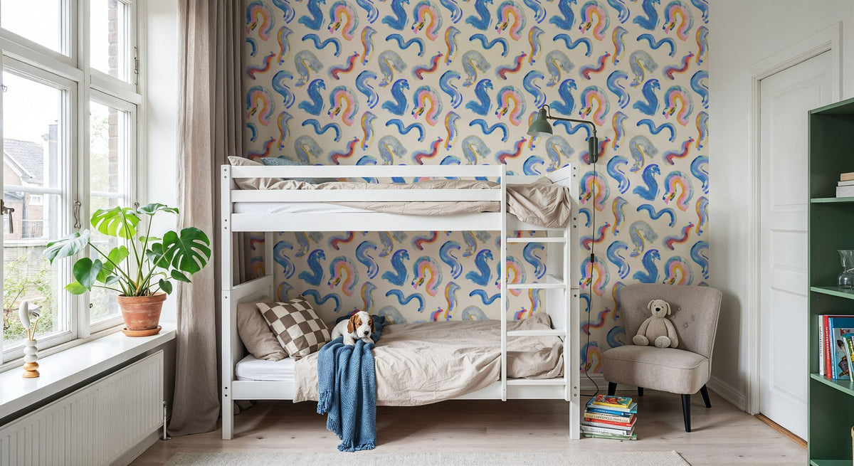 Curly Rainbows Mural Wallpaper - room preview 06