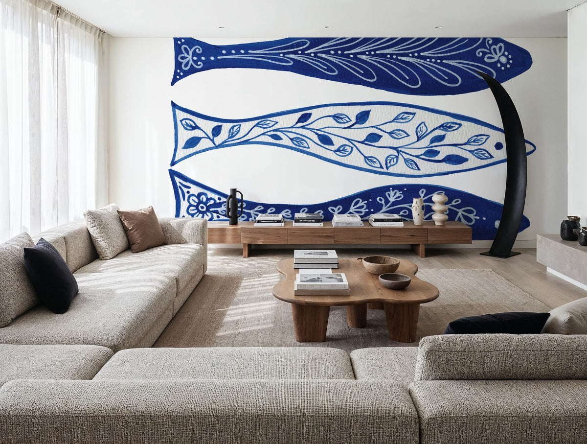 Coastal Chinoiserie VIII Mural Wallpaper - room preview 06