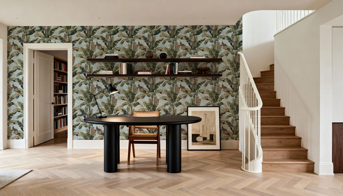 Banana Plant Blue Mural Wallpaper - room preview 06