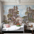 Treehouse Neighborhood Warm Mural Wallpaper - room preview 06