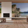 Tropical Cliff Paradise Mural Wallpaper - room preview 06