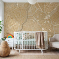 Palma De Mallorca City Ochre Mural Wallpaper - room preview 06