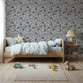 Negative Leaf, Black & White Mural Wallpaper - room preview 06