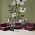 Pretty Little Flower III Avocado Mural Wallpaper - room preview 06