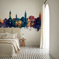 Varaždin Croatia Skyline Blue & Bronze Mural Wallpaper - room preview 06