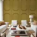 Faux Wall Panel Moulding, Sunflower Yellow Mural Wallpaper - room preview 06