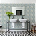 Tile It Up Blue Mural Wallpaper - room preview 06