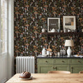Forest Mushrooms, Dark Mural Wallpaper - room preview 06