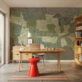 US Map Detailed - Camo Mural Wallpaper - room preview 06