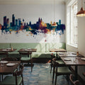 Liverpool England Skyline Blue & Bronze Mural Wallpaper - room preview 06