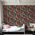 Friendly Foxes Mural Wallpaper - Red Tone - room preview 06