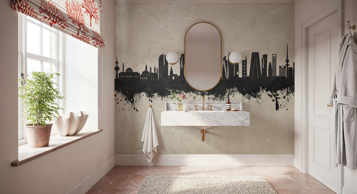 Kuwait City Skyline Concrete Mural Wallpaper - room preview 06