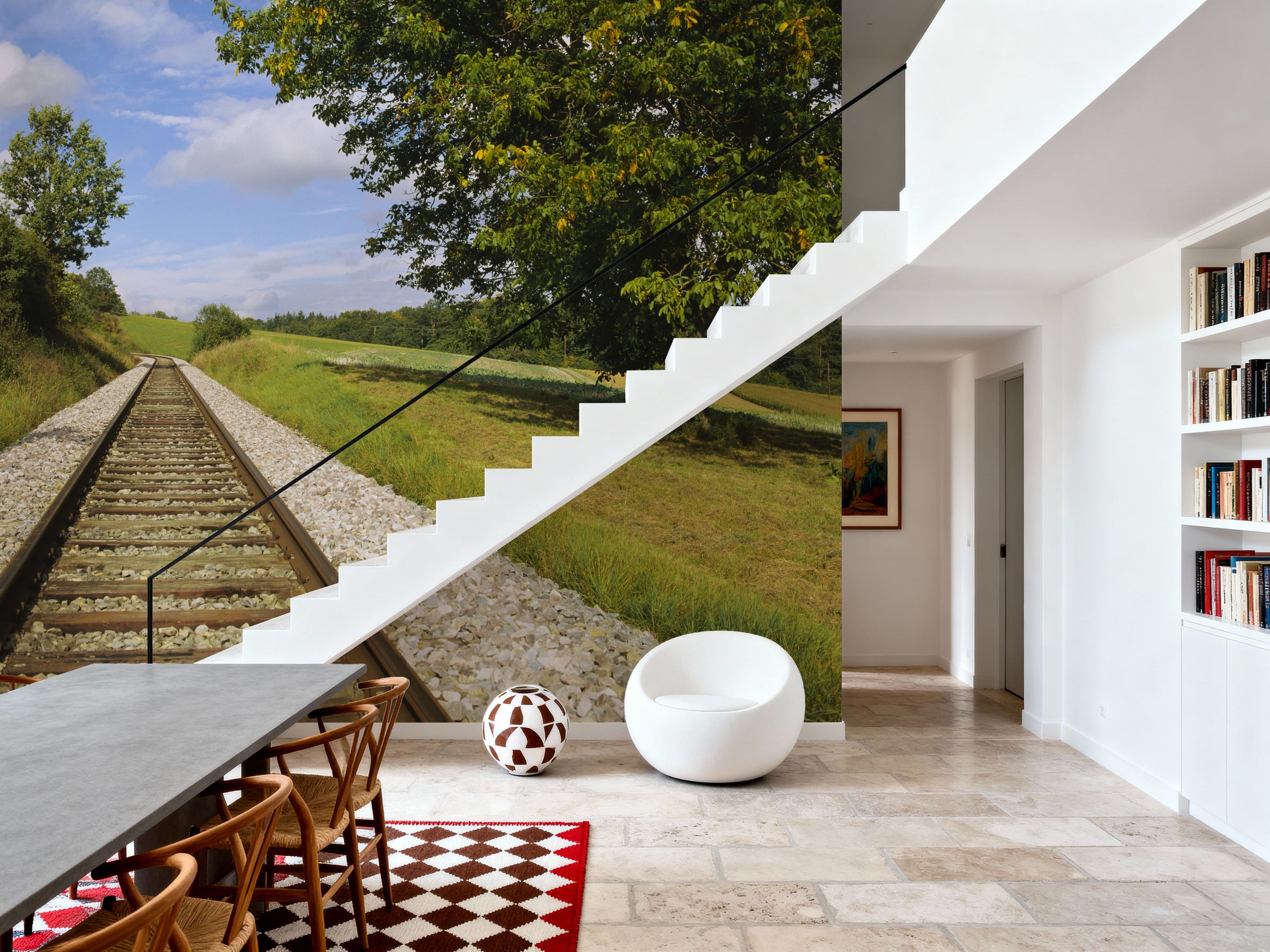 Rural Railway Mural Wallpaper
