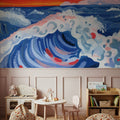 Waves Crashing with Sunset Mural Wallpaper - room preview 06
