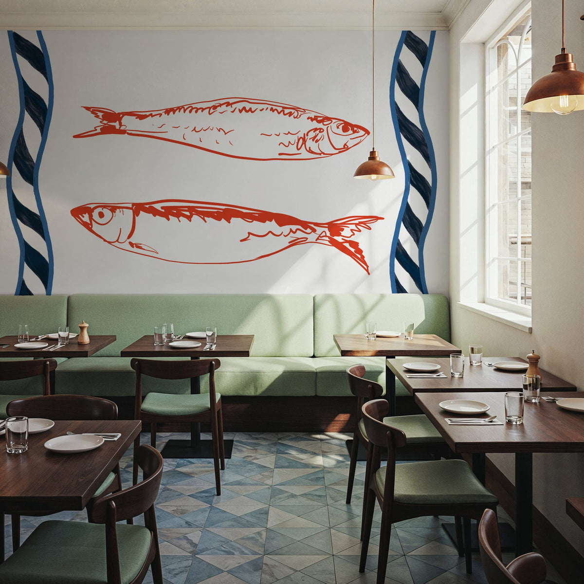Sea Doodles I Mural Wallpaper - room preview 06
