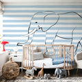 Stripe Elephant Mural Wallpaper - room preview 06