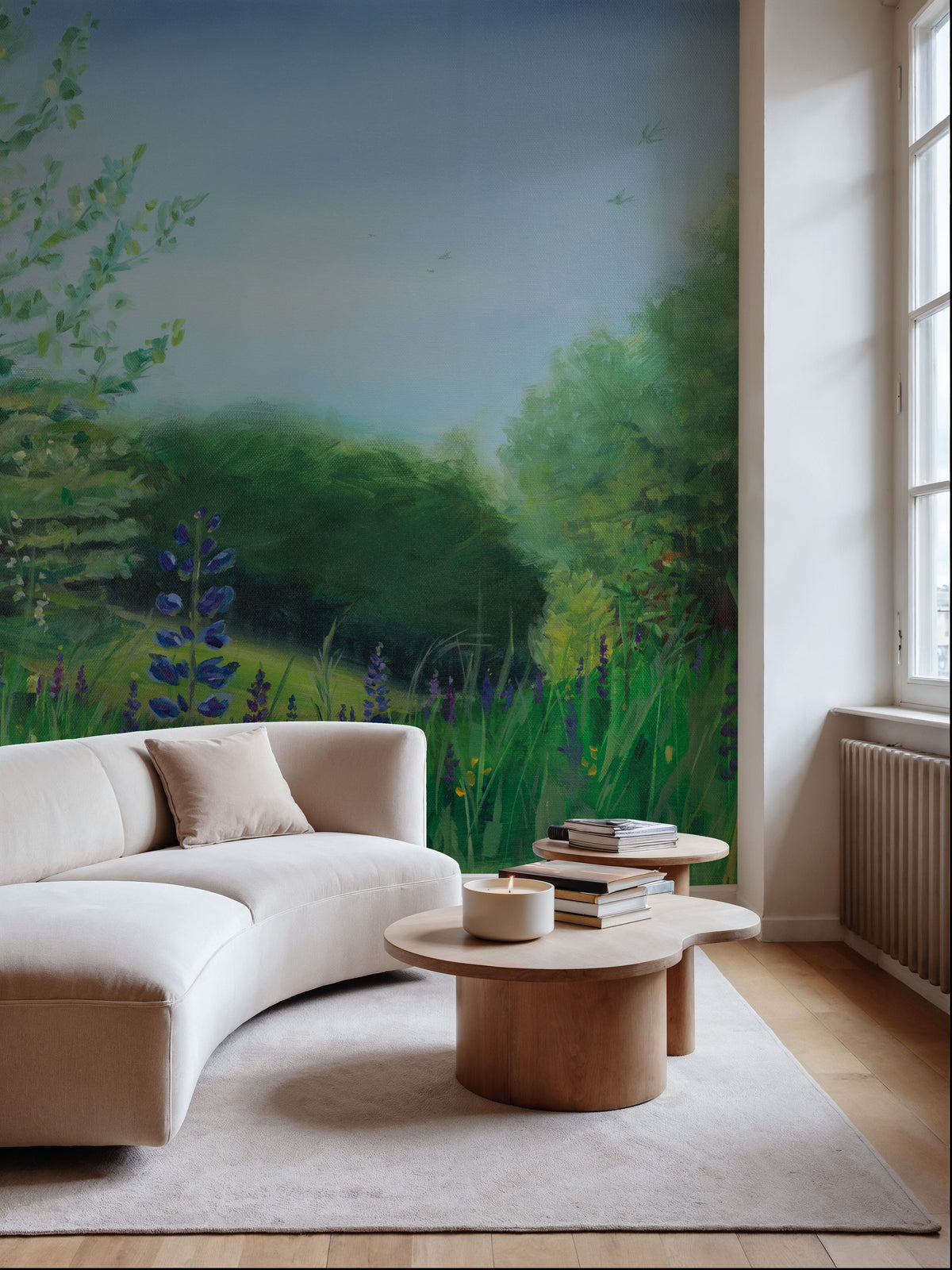 Charlottes Lupine Field Mural Wallpaper - room preview 06