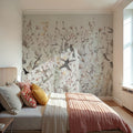 Bird Garden White Mural Wallpaper - room preview 06