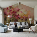 Wild Pink Flowers Mural Wallpaper - room preview 06