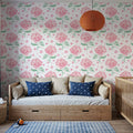 Hydrangea in the Air, Pink Mural Wallpaper - room preview 06