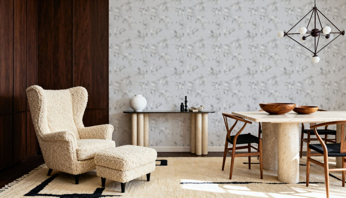 Silver Clouds Mural Wallpaper - room preview 06