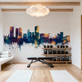 Darwin Australia Skyline Blue & Bronze Mural Wallpaper - room preview 06