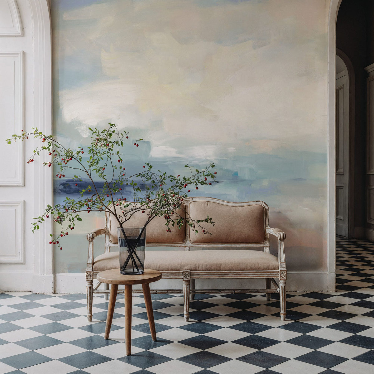 Cloudy Water Mural Wallpaper - room preview 06