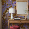 Bright Purple Leaves Mural Wallpaper - room preview 06