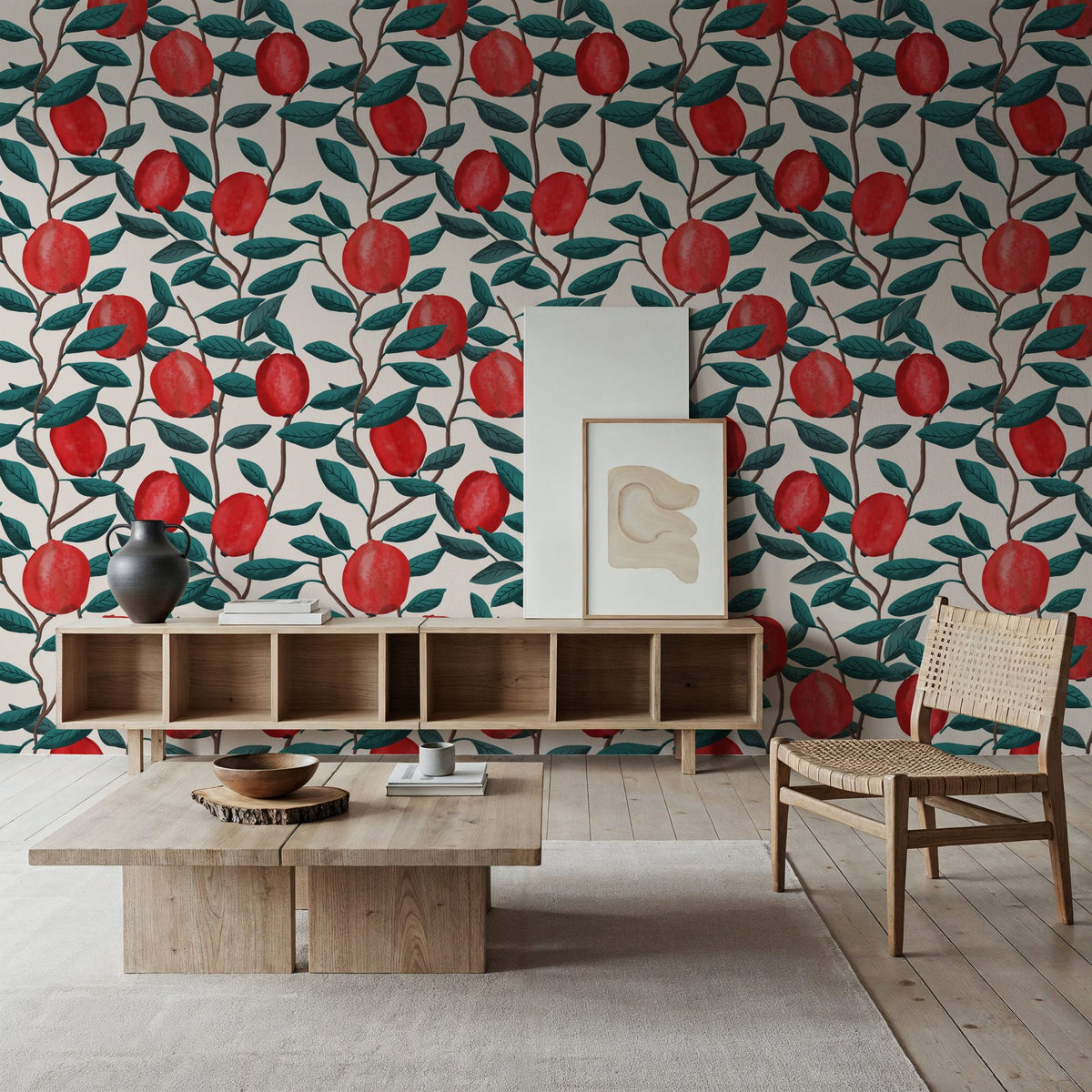 Pomegranate, Snow Mural Wallpaper - room preview 06