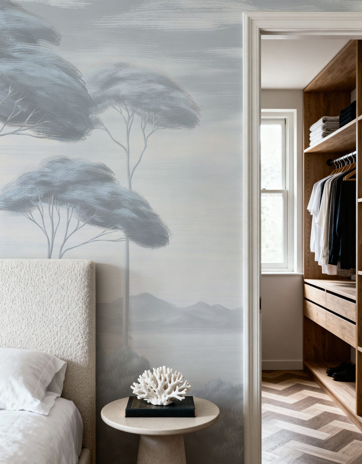 Verdant Horizon, Sea Wind Blue Mural Wallpaper - room preview 06