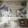 Botanical Blue I Mural Wallpaper - room preview 06