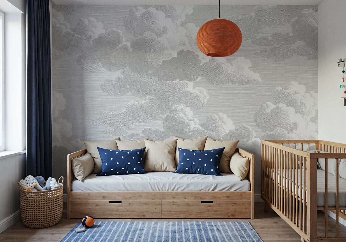Intaglio Clouds, Rainy Day Mural Wallpaper - room preview 06