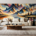 Majestic Mountain Reflected in Lake Mural Wallpaper - room preview 06