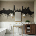 Warwick England Skyline Concrete Mural Wallpaper - room preview 06