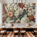 Dahlia Days, Orange Mural Wallpaper - room preview 06