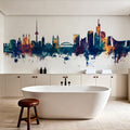 Vilnius Lithuania Skyline Blue & Bronze Mural Wallpaper - room preview 06