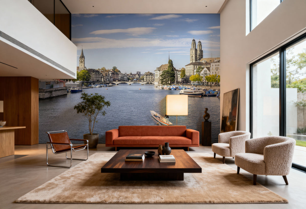 Zürich Skyline Mural Wallpaper - room preview 06