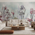 Iris Field Blueish Mural Wallpaper - room preview 06