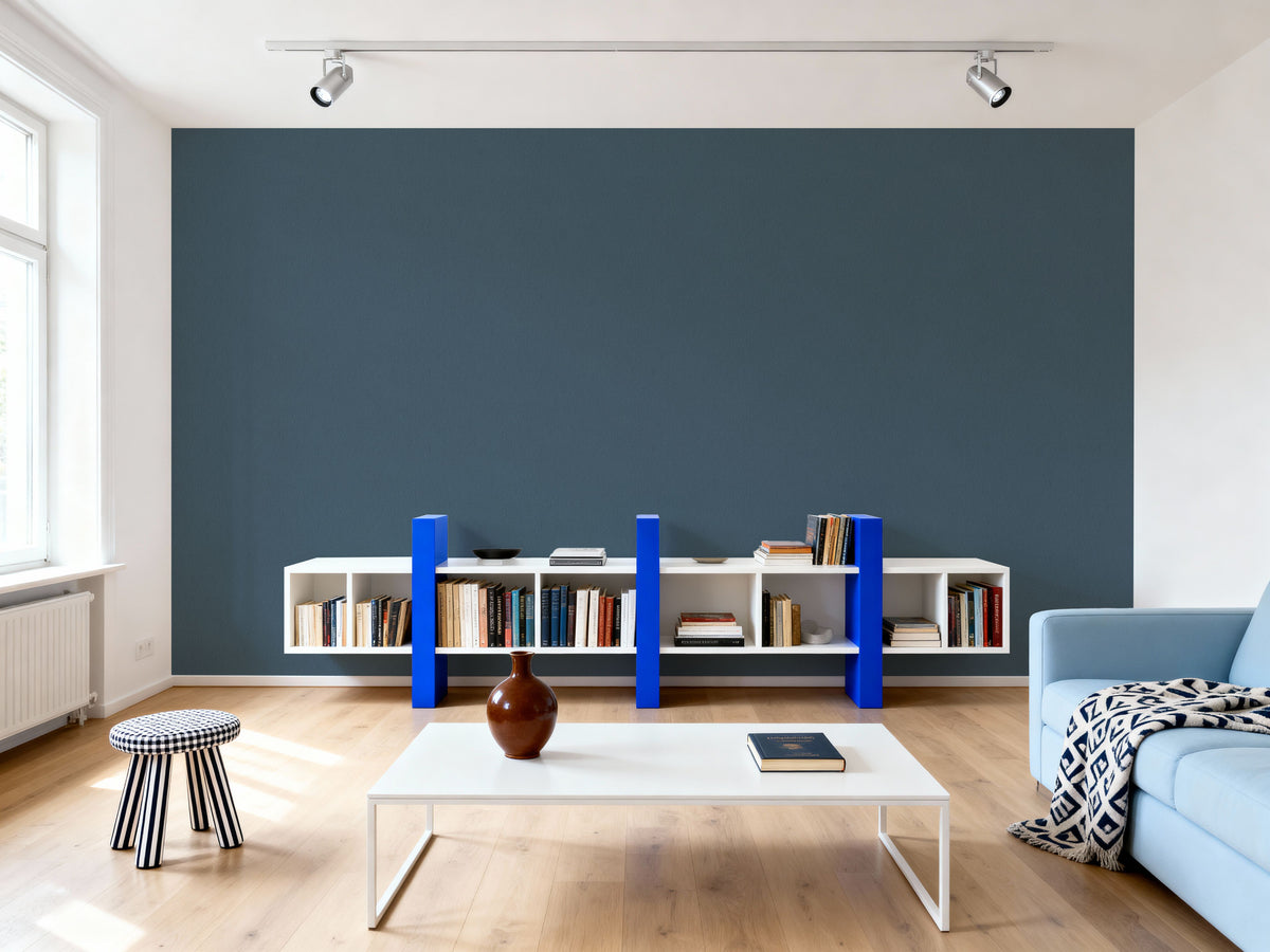 Faux Sand Stucco Finish, Aegean Blue Mural Wallpaper - room preview 06