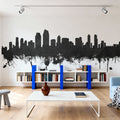 San Diego California Skyline Black & White Mural Wallpaper - room preview 06