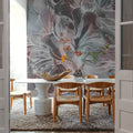 Seeing Through Leaves Red Mural Wallpaper - room preview 06